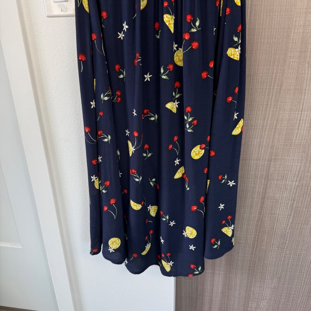 NEW Capulet Anthropologie Bettie Midi Shirtdress Navy Fruit Print Size Medium - Picture 11 of 15